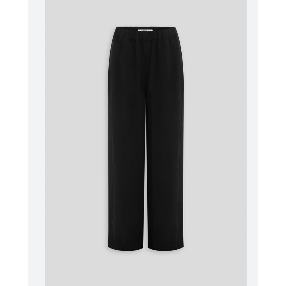 Venroy Wide‎ Legs Trouser Women Large Black Wool 2 Pockets